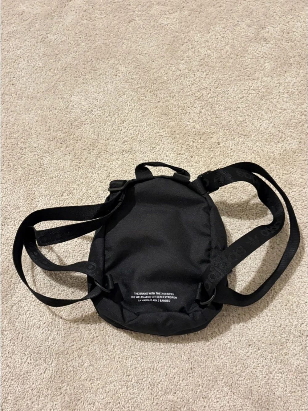 adidas Black Trefoil Mini Backpack - Picture 3 of 4